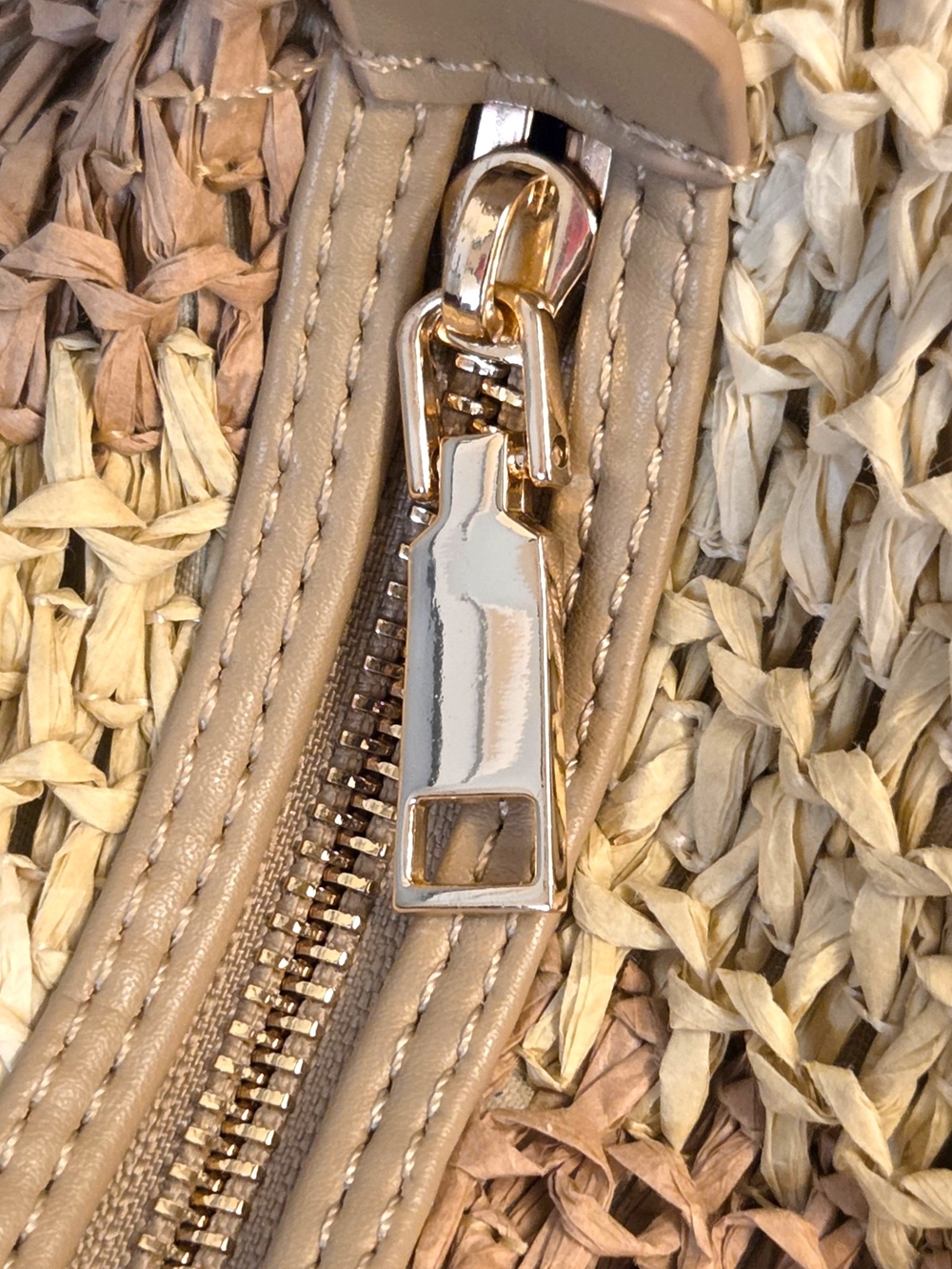 Urban Expressions Striped Woven Straw Hobo Bag Shoulder Slouchy Tote Neutral - Picture 4 of 16
